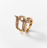 Ring Gekreuzte Flammen Detail